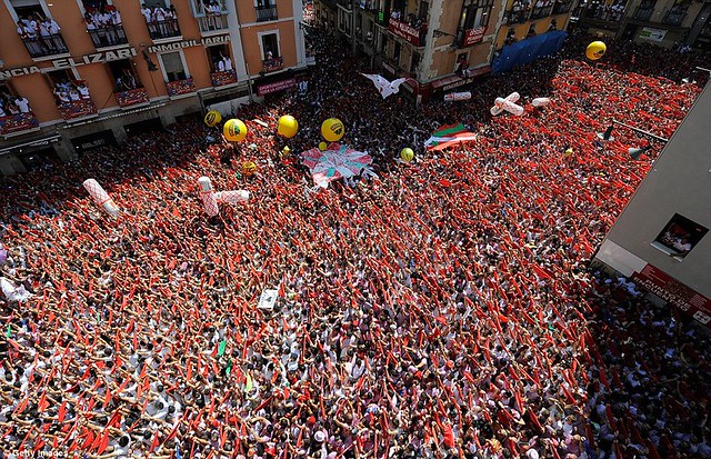 Sun, sangria and a sea of red... as Pamplona prepares for another gorefest at the running of the bulls  3