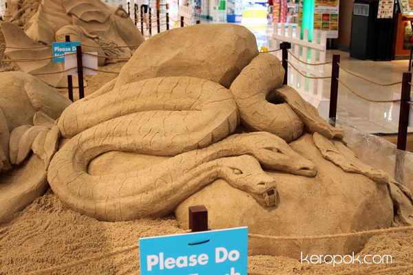 Sand sculptures in a mall