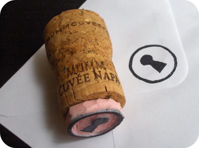 wine cork stamp