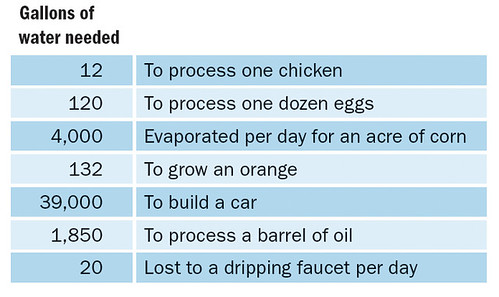 Table 2: Water Consumed to Provide Selected Products