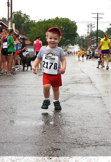 Will approaching finish line of Kid's 1/4 mile dash