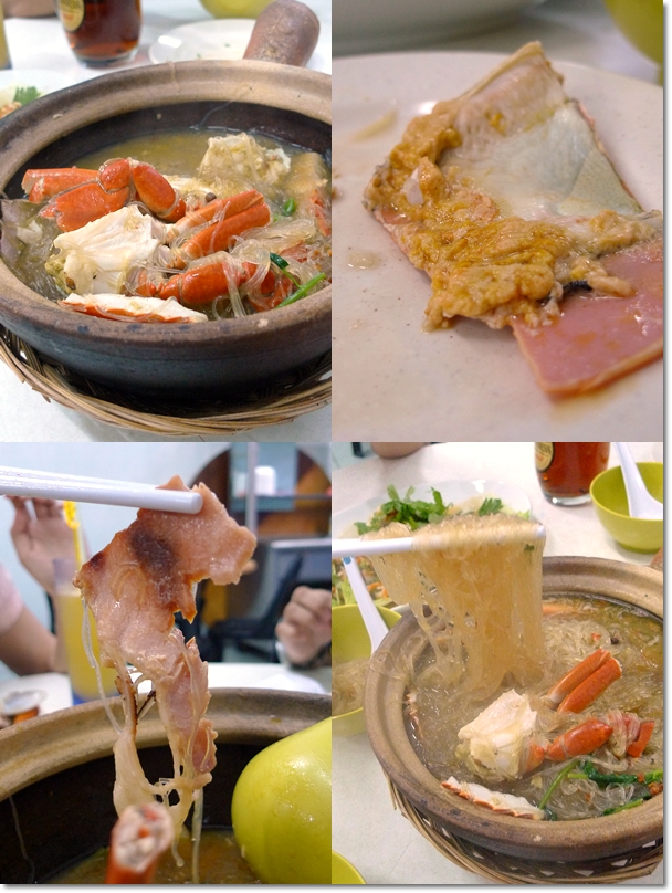 Collage of Claypot Crab Tang Hoon