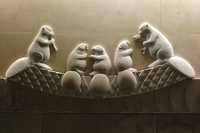 City Museum, in Saint Louis, Missouri, USA - Architectural ornament, beaver family