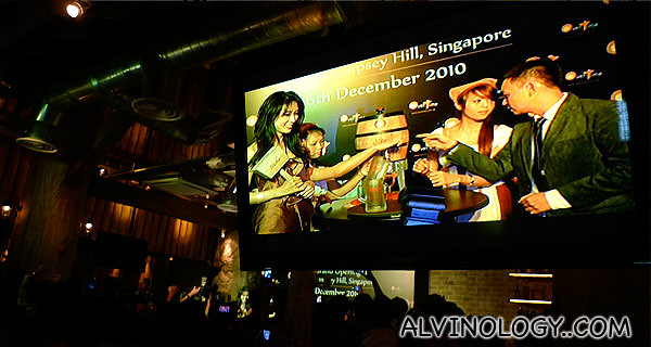 Lin Chi-ling with Alan Loh on the big screen