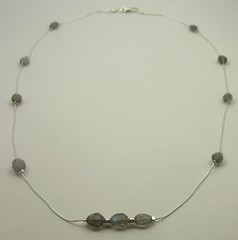 Labradorite and sterling silver beading chain necklace