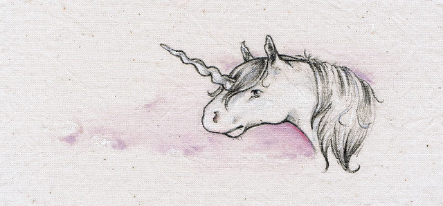 Simple handpainted pouch: Unicorn