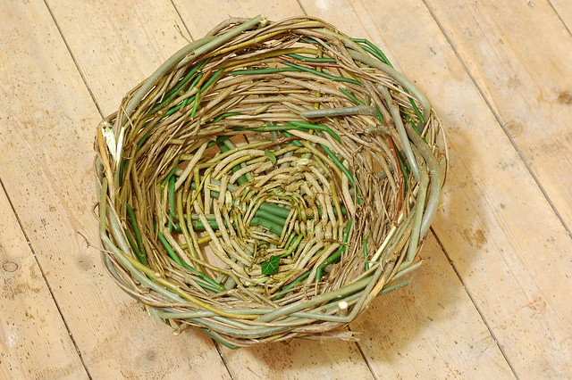 Basket woven from materials gathered locally (eg. dog rose, willow)