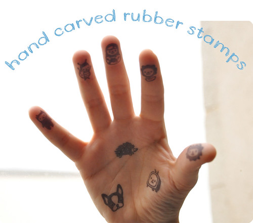 New HAND carved rubber stamps!