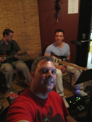 Producer Geoff Ott working on reference tracks with Matt & Dave