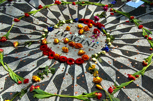strawberry fields central park ny. Imagine - the center of Strawberry Fields, Central Park, New York. Strawberry Fields is an area in Central Park that pays tribute to the singer,