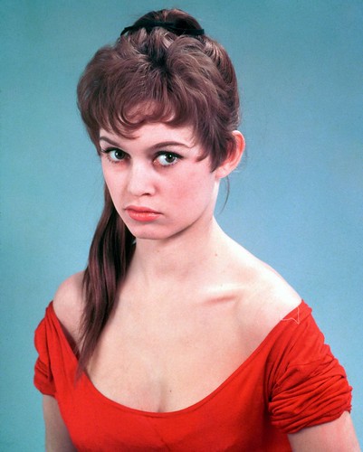 Young Brigitte Bardot in Red