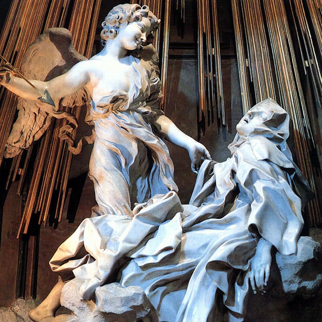 Giovanni Bernini (Naples, 1598-Rome, 1680) "Ecstasy of St. Theresa" (1647–1652) - Marble, Cappella Cornaro, Santa Maria della Vittoria, Rome