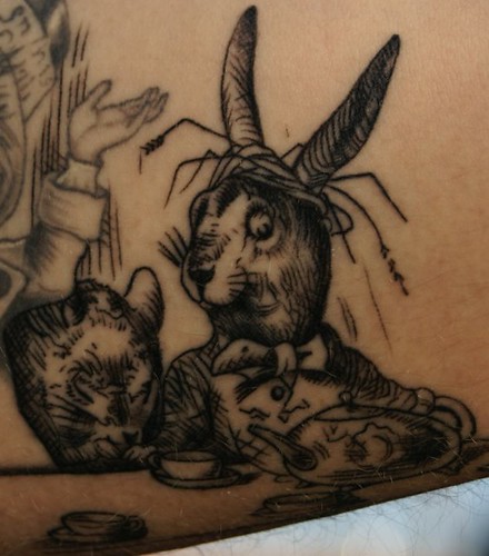 March hare & door mouse tattoo by Southside Tattoo & Piercing