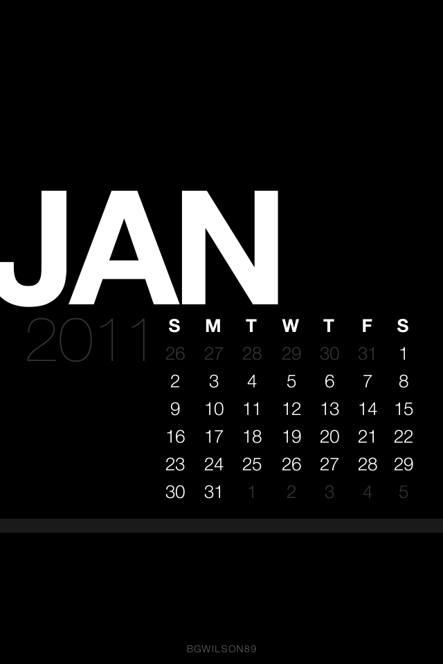 A few nice ipod wallpaper images I found: January Lock Screen Calendar 