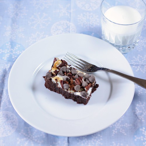 brownie and glass of milk