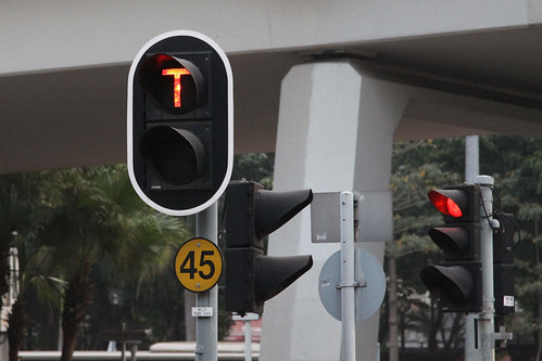 Signals on the light rail at Yuen Long