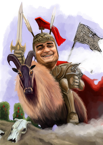 digital caricature of knight - 2