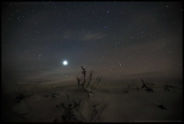 Shooting Star over Sand Dunes January 2011