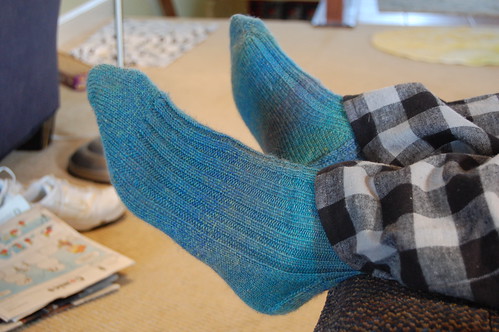 Dad's socks, modeled