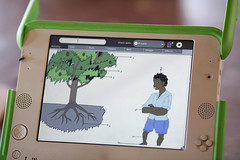 Students and Teachers use the OLPC Laptops for the eifl.net literacy project by Lubuto Library Project