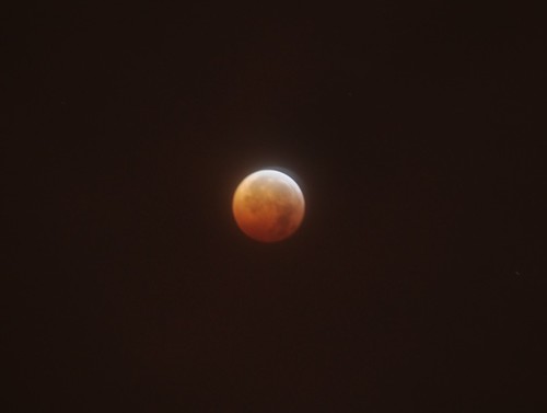 Lunar Eclipse Coming Out of Totality