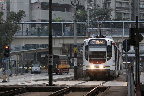 Phase 4 LRV 1120 and classmate arrive at Yuen Long station on route 761P