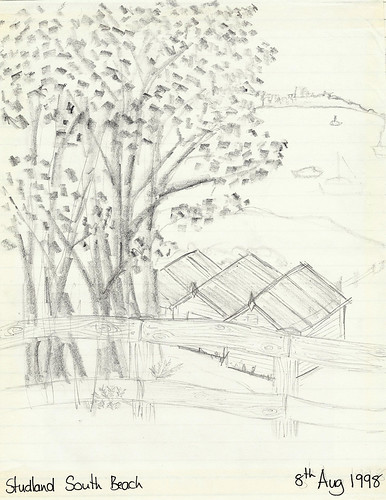 Studland South Beach Sketch - Copyright R.Weal 1998