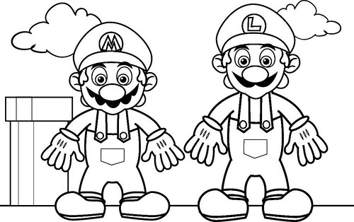 FREE Mario Bros Printable Coloring Pages wedding ring black and white