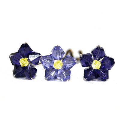 Purple and yellow flower pins by Starstruck Designs