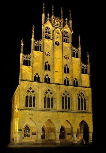Münster - Rathaus bei Nacht