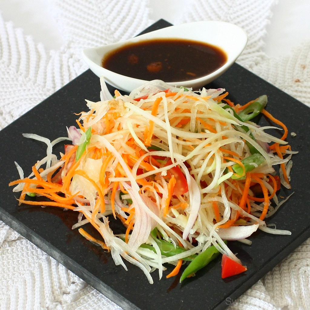 Swapna&amp;#39;s Cuisine: Green Papaya Salad / Kappalanga (Omakka) Salad