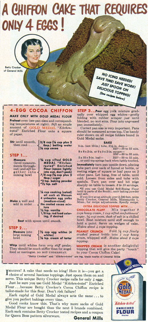 Vintage Ad #1,248: It's Not The Amount of Eggs That Concerns Us About This Cake...