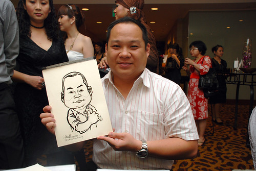 Caricature live sketching for Swiss Precision Dinner & Dance 2010 - 5