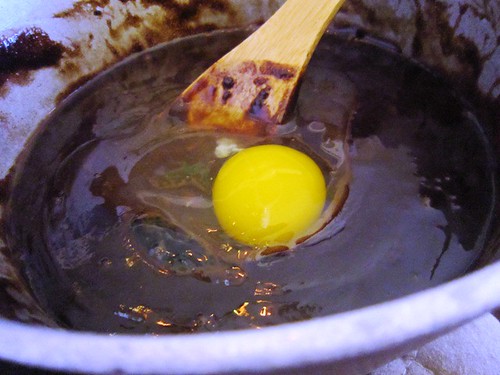 Adding egg