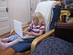 julia with laptop