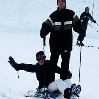 Jürgen & ich als Board-Schifahrer
