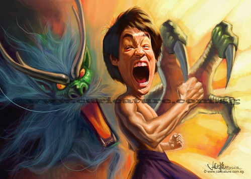 digital caricature of Bruce Lee - 9 small