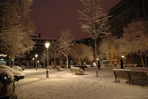 Liege with snow