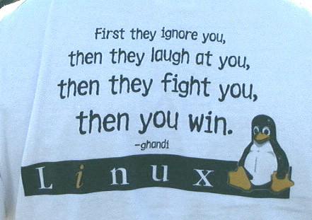 Popular Linux T-Shirt also reported to be on the wall of Red Hat Headquarters