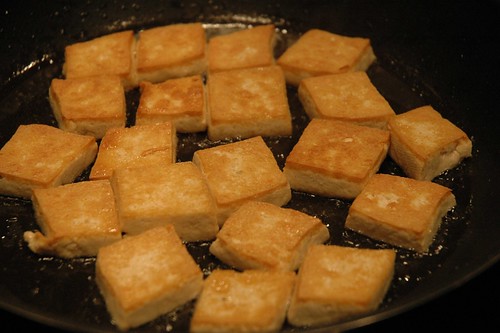 Pan-fried golden tofu