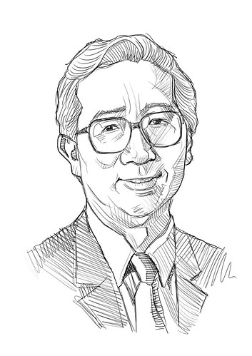 Digital portrait sketch of B Tan