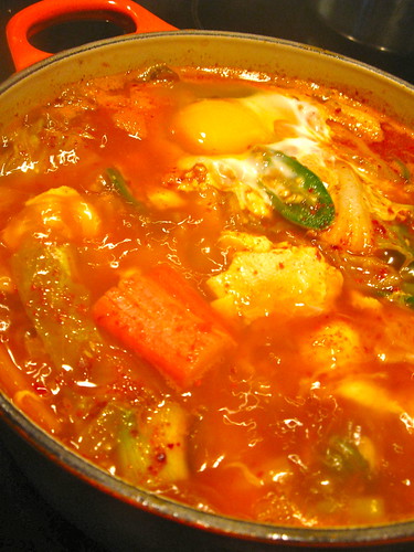 Hot and Spicy Korean Tofu Meat Stew