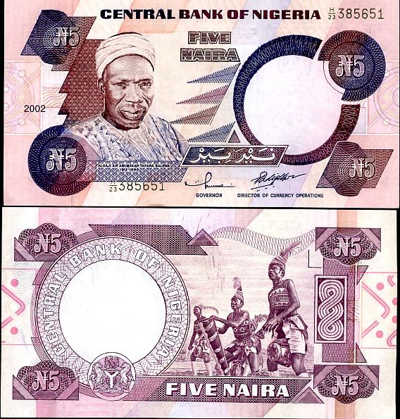 5 Naira Nigéria 1984-2005, P24
