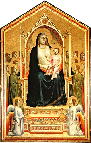 cimabue madonna enthroned with angels. Giotto di Bondone, Virgin Mary