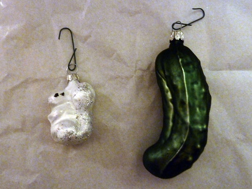 Squirrel and Pickle Ornaments