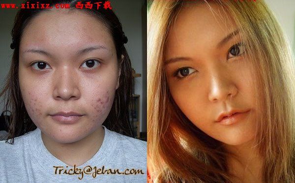 Asian Girl Before and After Makeup
