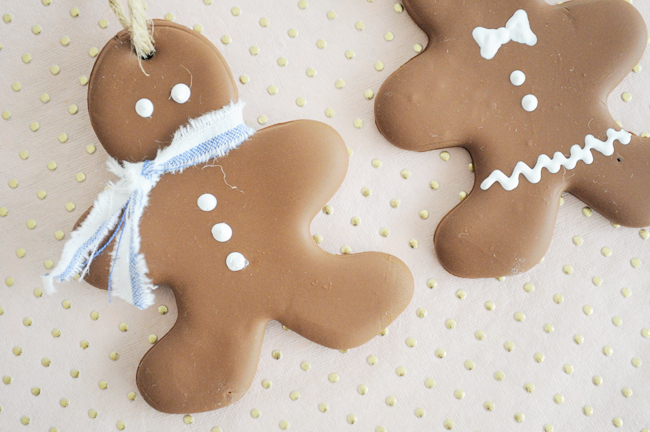 faux gingerbread cookie ornaments