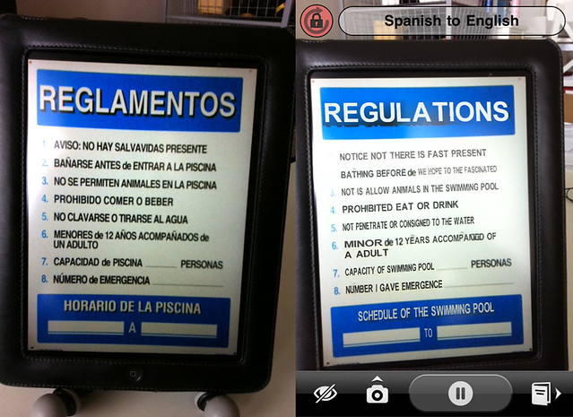 Word Lens Translation with Augmented Reality