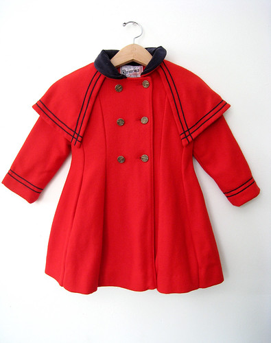Girl's Rothschild Classic Red Wool Sailor Coat