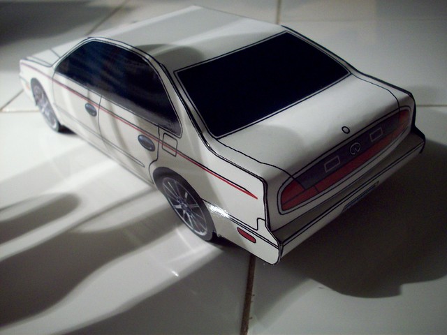white scale car paper model craft chrome 1995 rims 126 infiniti papercraft 125 q45 2011 jcarwil
